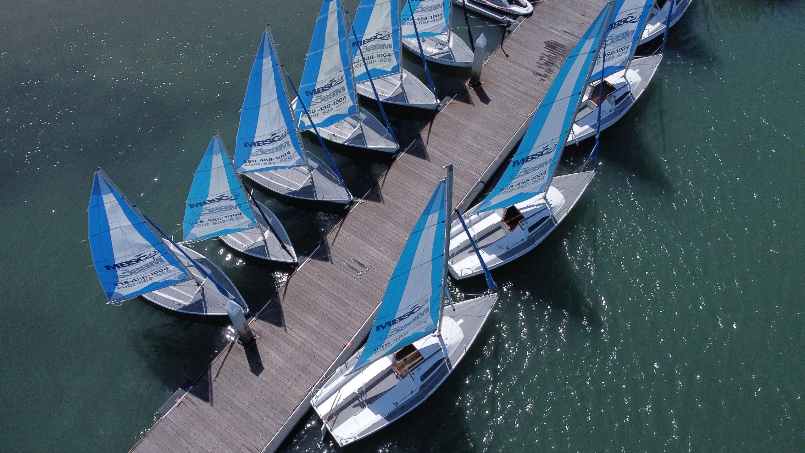Mission Bay Sportcenter sailboats on Mission Bay