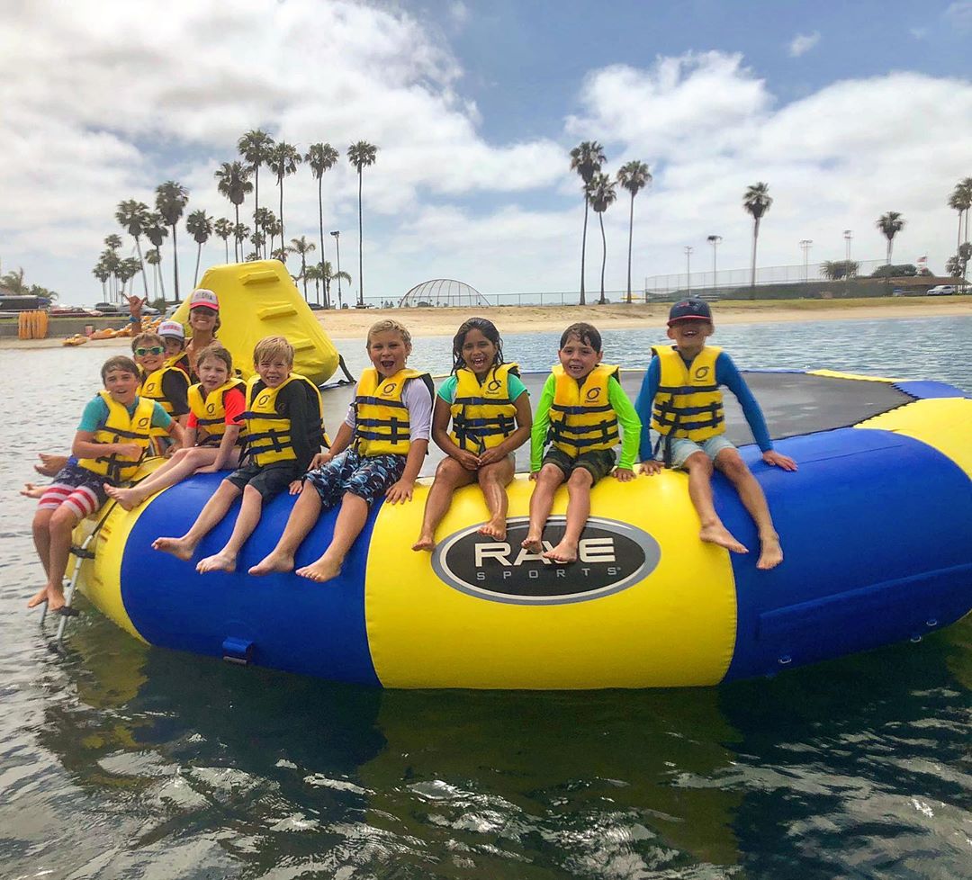 Aqua Jump water trampoline rental on Mission Bay in San Diego