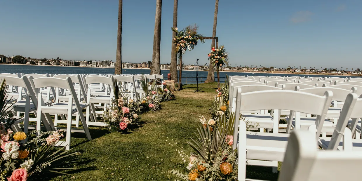 Tower Beach Club event venue exterior and waterfront setting
