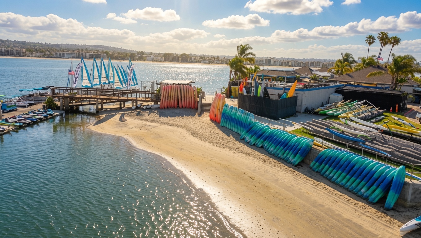 Mission Bay Sportcenter waterfront location on Mission Bay